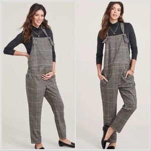 Plaid Gray Women's Jumpsuit